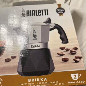 NEW BIALETTI BRIKKA 2 CUPS NEW IN BOX